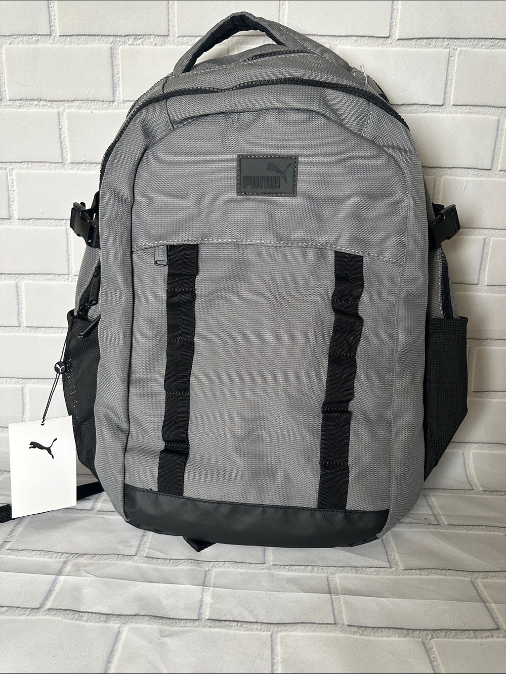 NWT Puma Large Gray and Black Backpack with Multiple Compartments